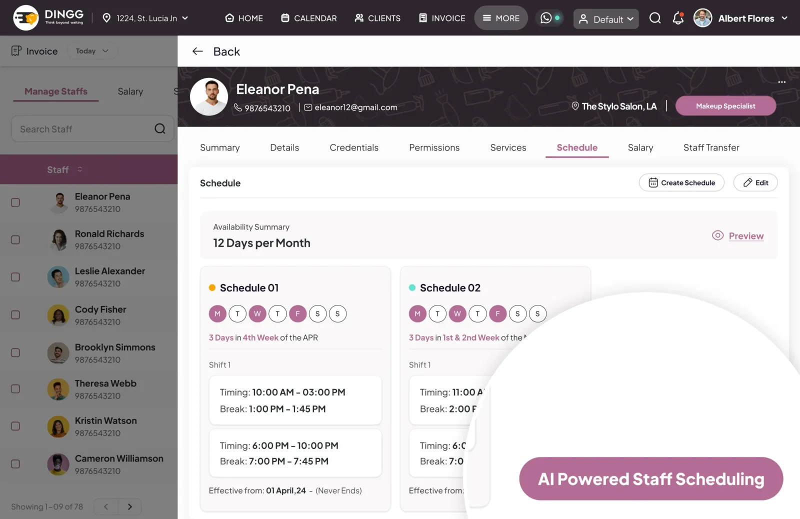 AI Powered Staff Scheduling